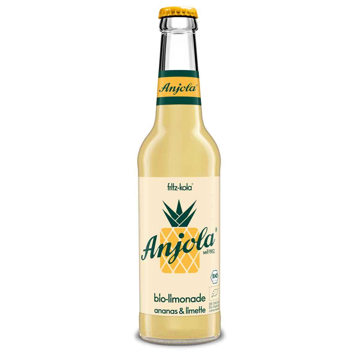 Anjola Bio-Ananas &amp; Limetten Limonade (24 x 0,33l) | Viel-Durst